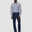 Elevated Shirt Navy Stripe Thin Slim