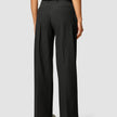 Essential Pants Wide Black Silver Pinstripe