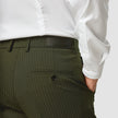 Essential Suit Pants Slim Moss Green Pinstripe