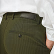 Essential Suit Pants Regular Moss Green Pinstripe