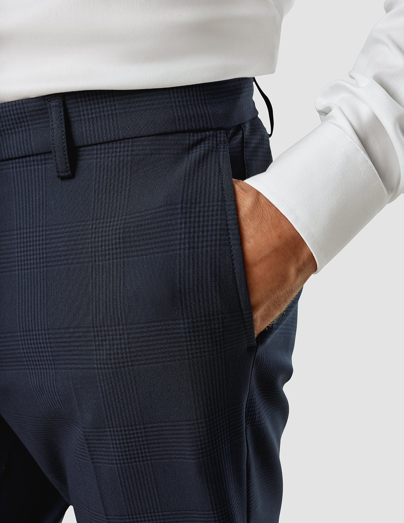 Essential Suit Pants Slim Dark Blue Check