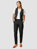 Essential Vest Short Black Silver Pinstripe