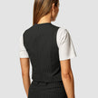 Essential Vest Short Black Silver Pinstripe