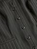 Essential Vest Short Black Silver Pinstripe