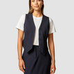 Essential Vest Short Navy Pinstripe