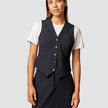 Essential Vest Short Navy Pinstripe