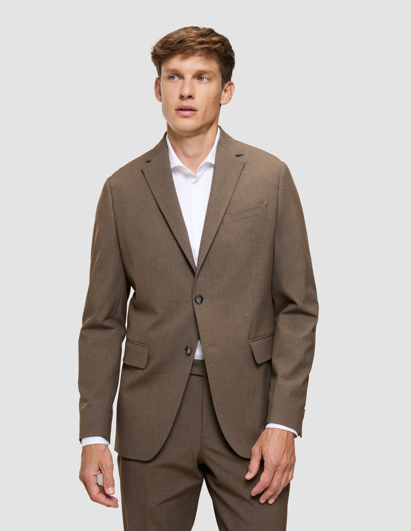 Essential Blazer Regular Saddle Brown Melange