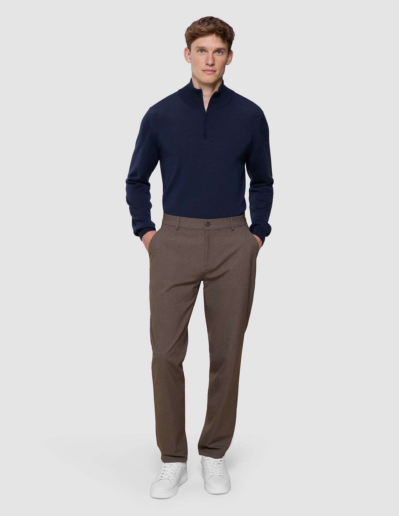 Essential Pants Regular Saddle Brown Melange