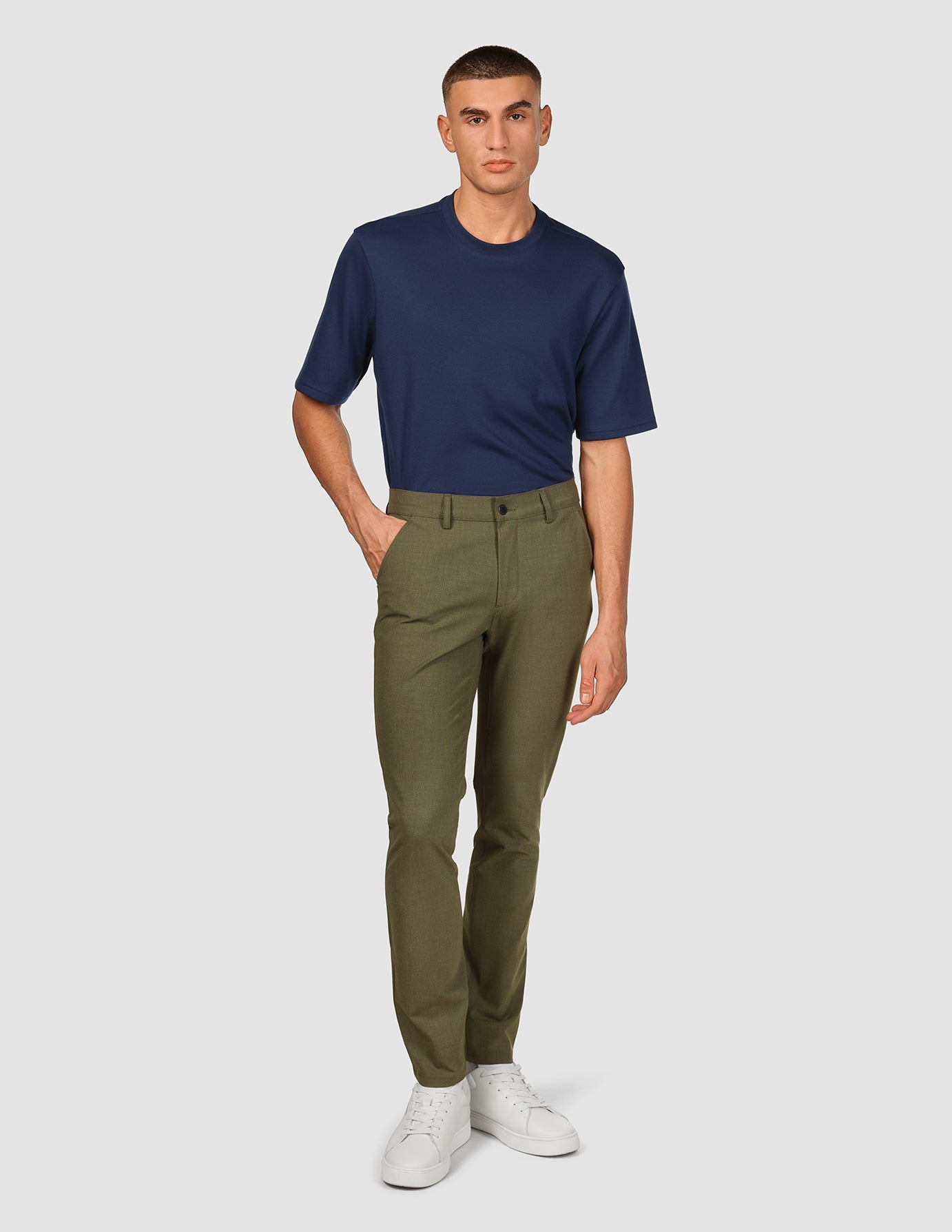 Essential Pants Slim Remote Green Melange