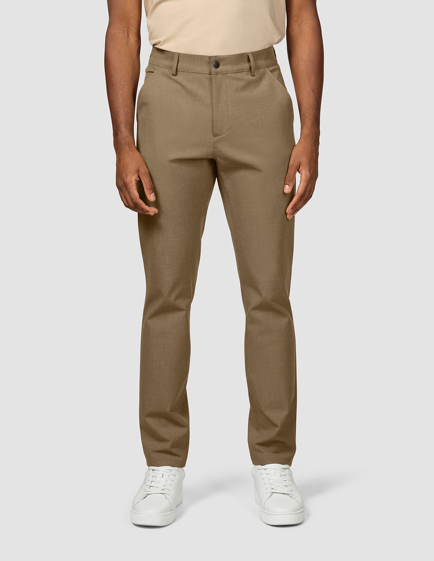 Essential Pants Slim Vintage Brown Melange