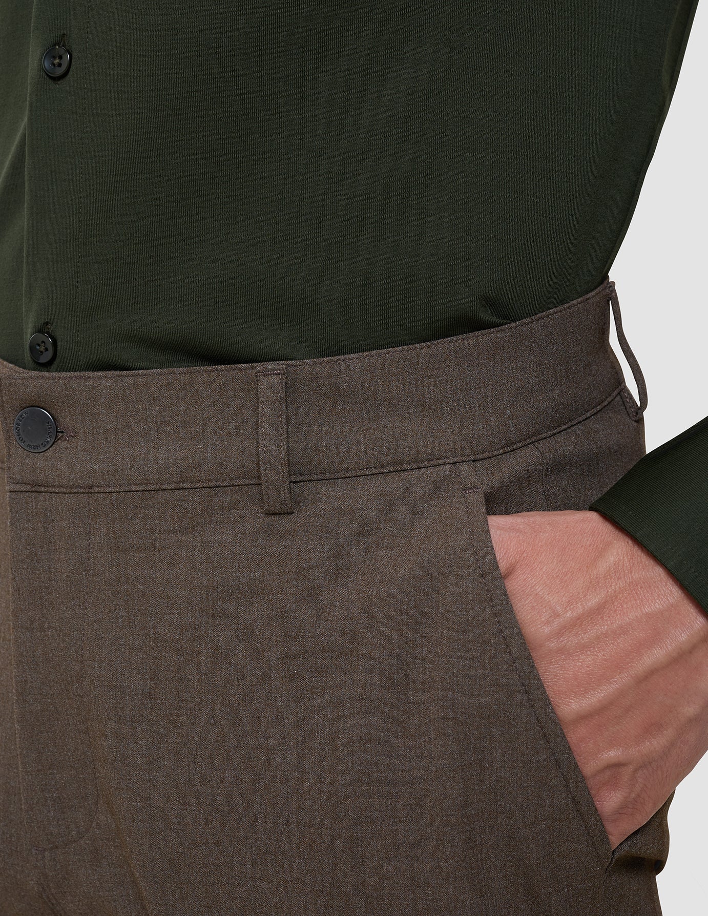 Essential Pants Slim Saddle Brown Melange