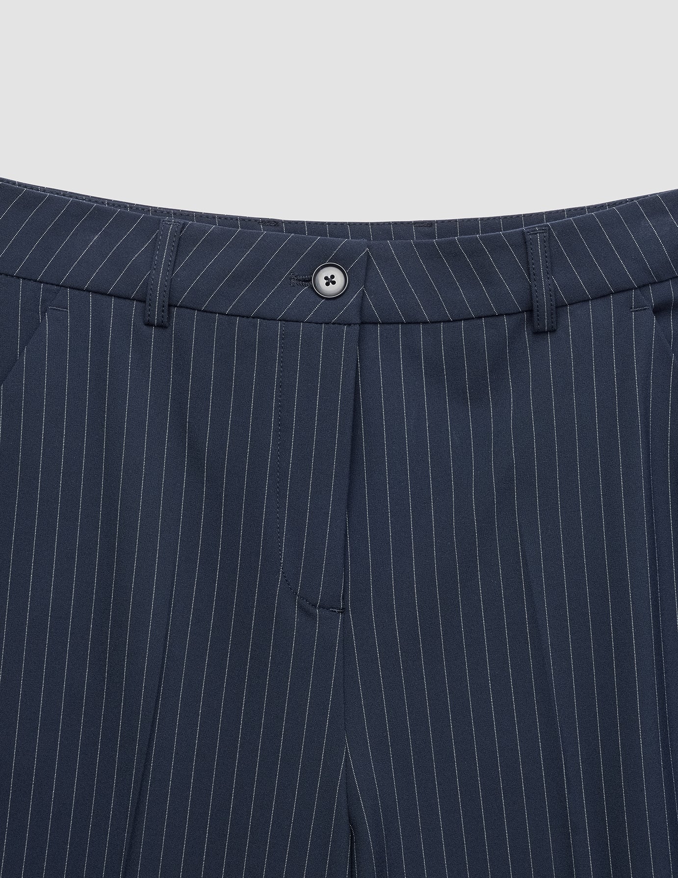 Women's Essential Pants Wide Navy Pinstripe