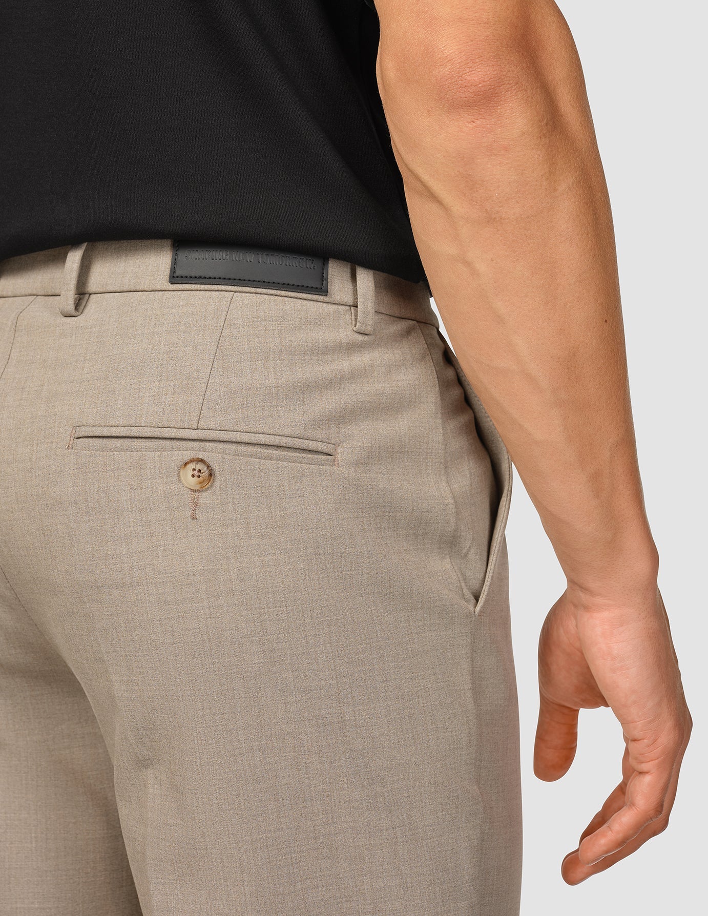 Essential Suit Pants Relaxed Fit Beige Melange