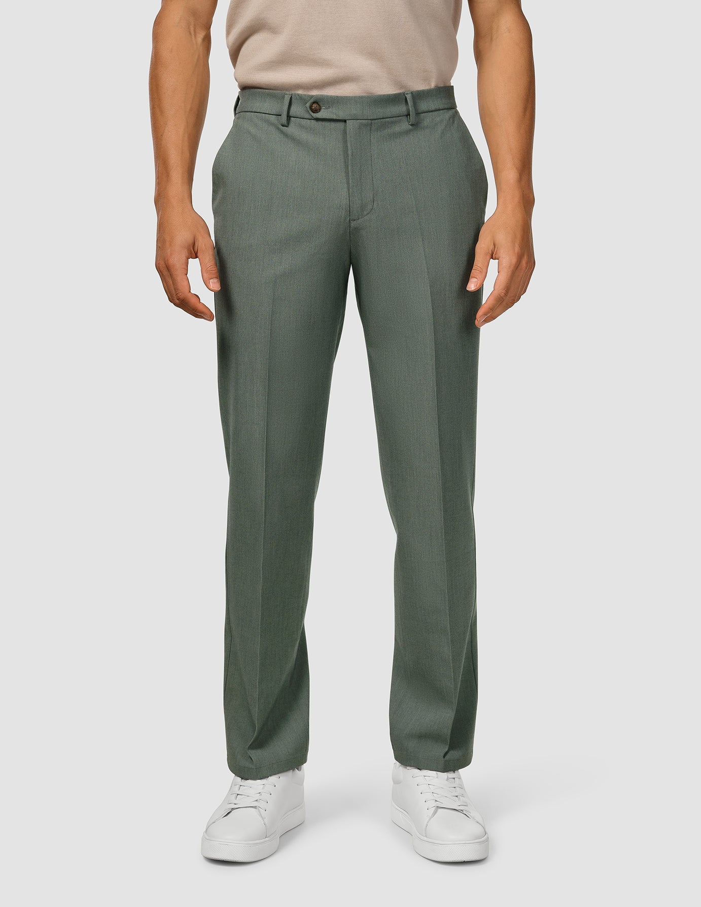 Essential Suit Pants Relaxed Fit Green Melange