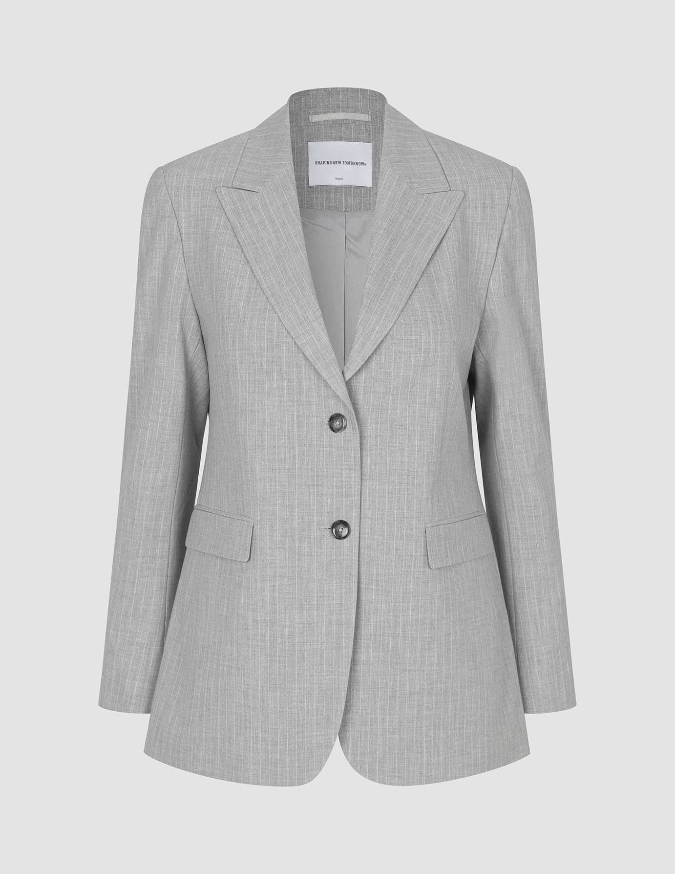 Essential Blazer Light Grey Pinstriped