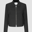 Essential Short Zip Jacket Black