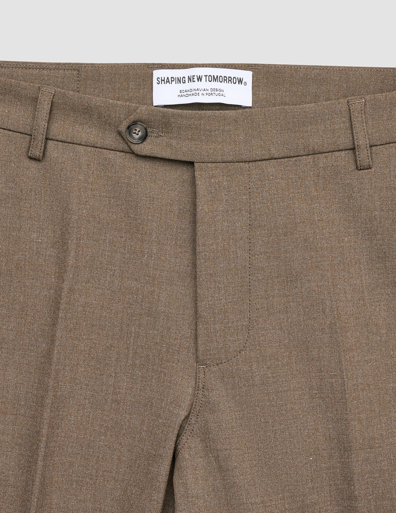Essential Suit Pants Slim Saddle Brown Melange
