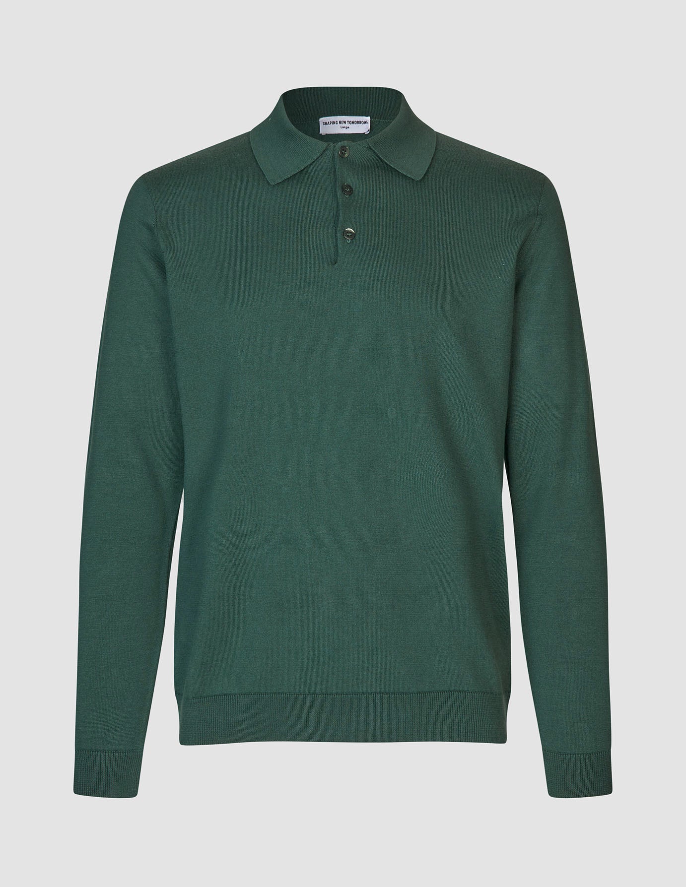 Everyday Knit Long Sleeve Polo Shadow Green