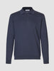 Everyday Knit Long Sleeve Polo Navy