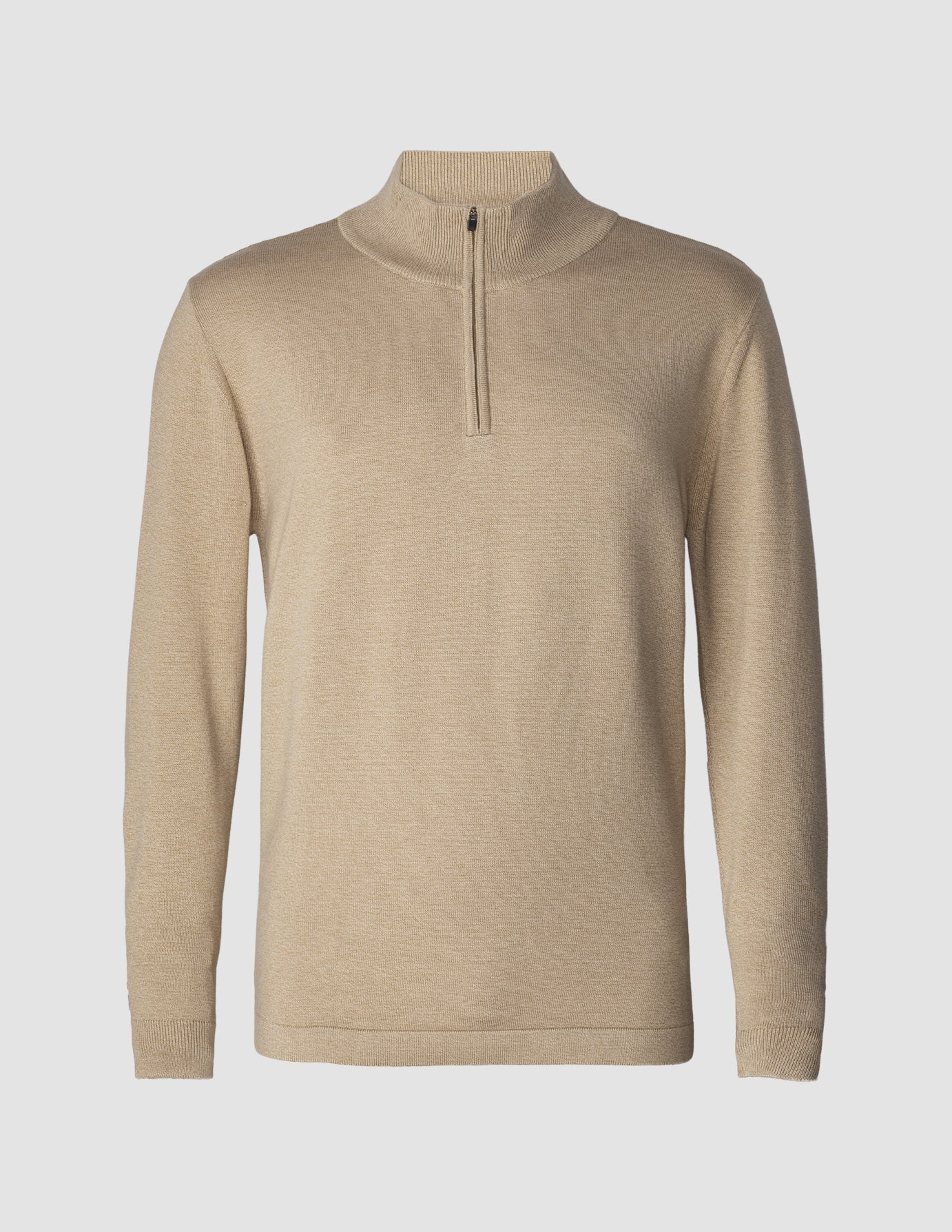 Fine Knit Half-Zip Khaki Molinaire | SHAPING NEW TOMORROW