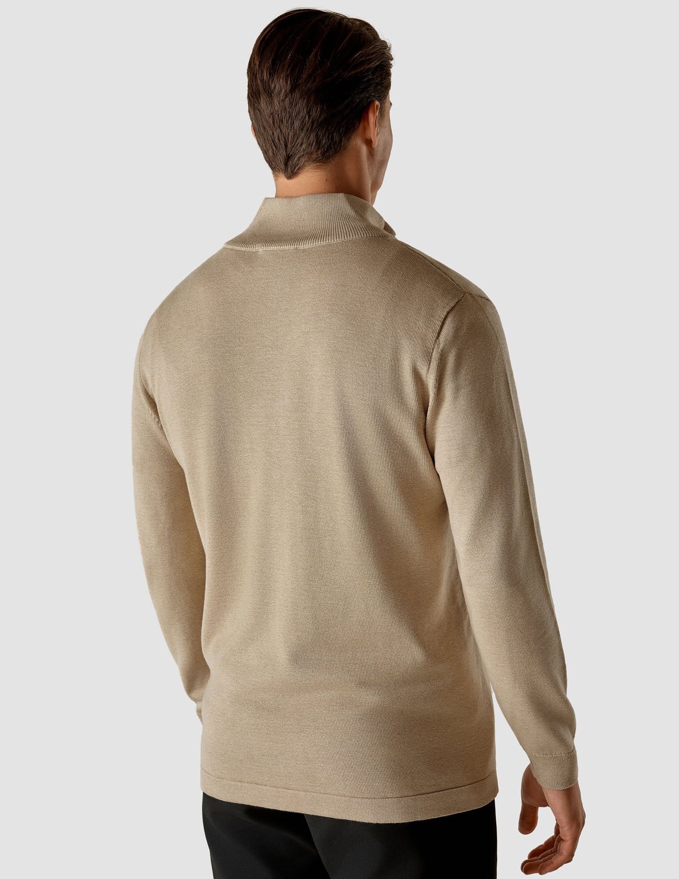 Fine Knit Half-Zip Khaki Molinaire | SHAPING NEW TOMORROW