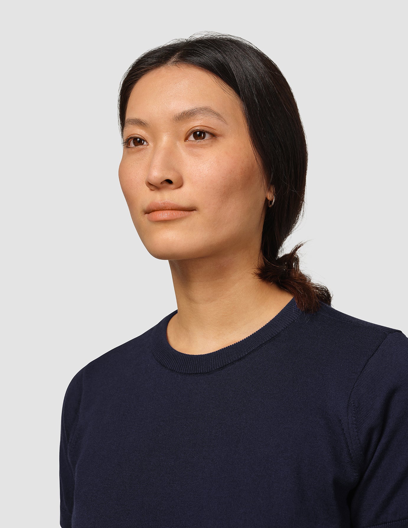 Fine Knit T-shirt Navy