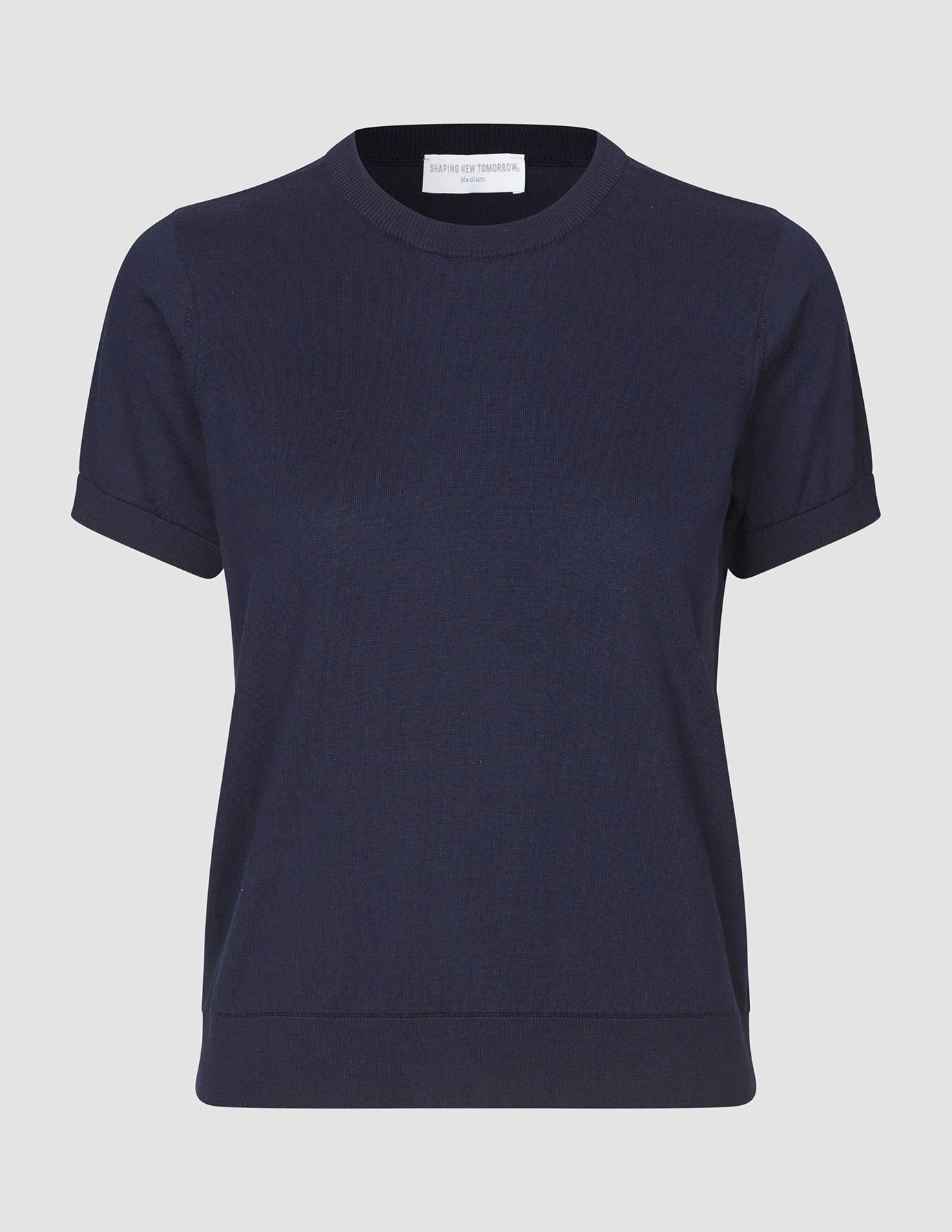 Fine Knit T-shirt Navy