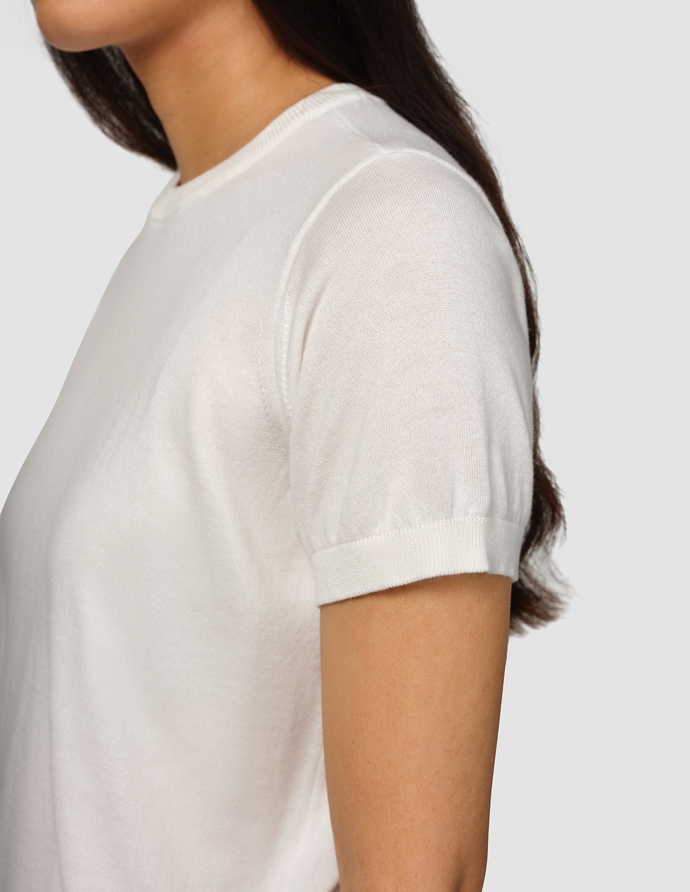 Fine Knit T-shirt Off White