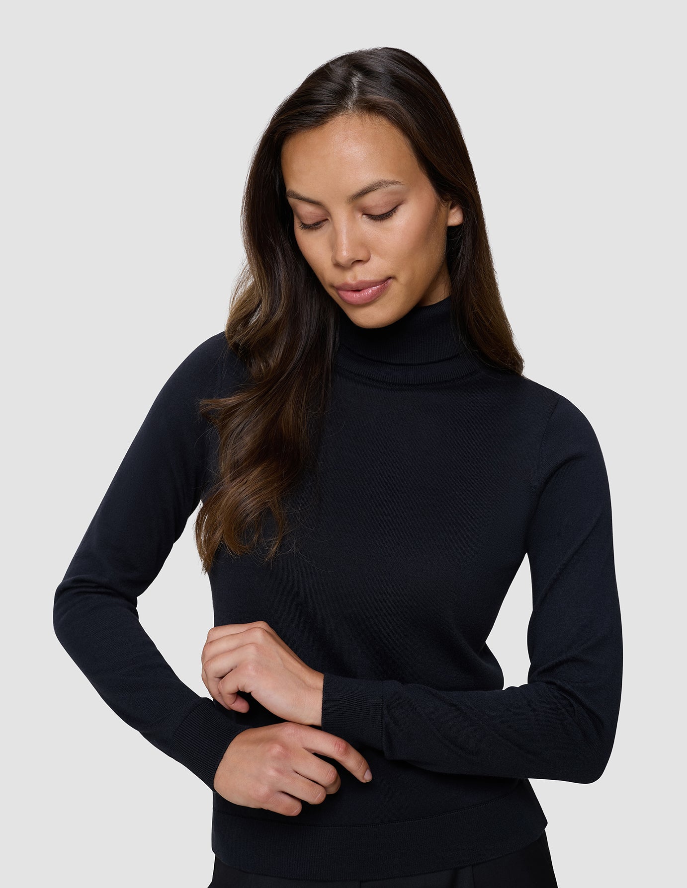 Fine Knit Turtleneck Black
