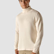 Fine Knit Turtleneck Off White