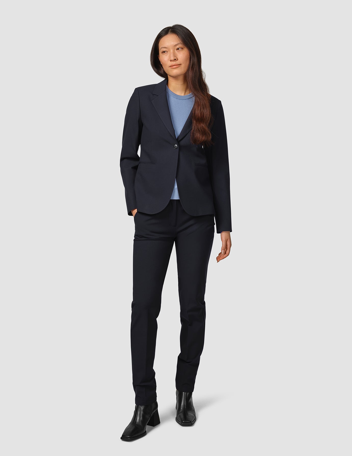 Essential Fitted Blazer Midnight Blue