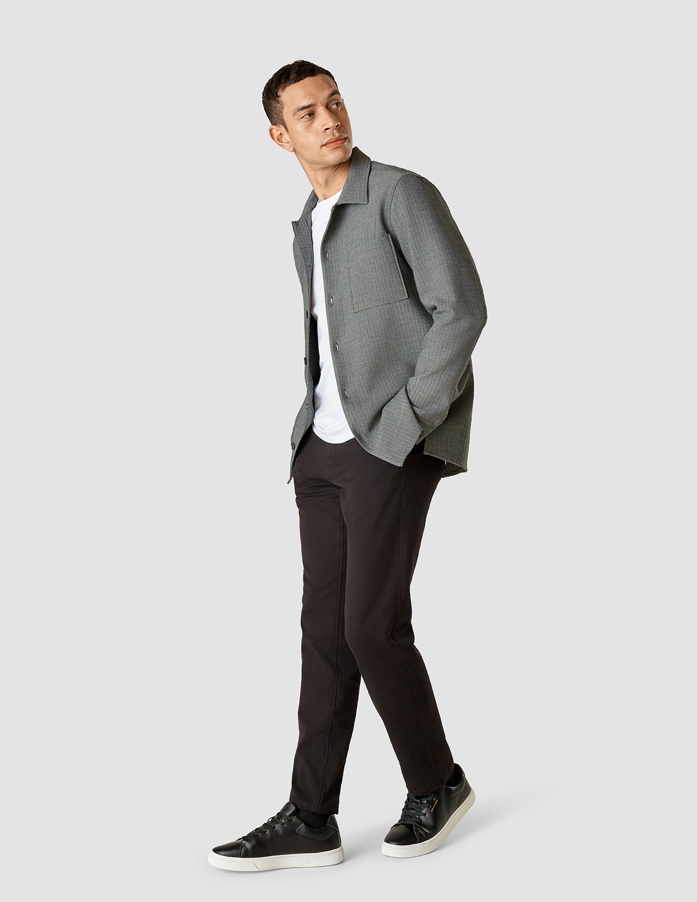 Heavy Edition Transitional Overshirt Grey Herringbone