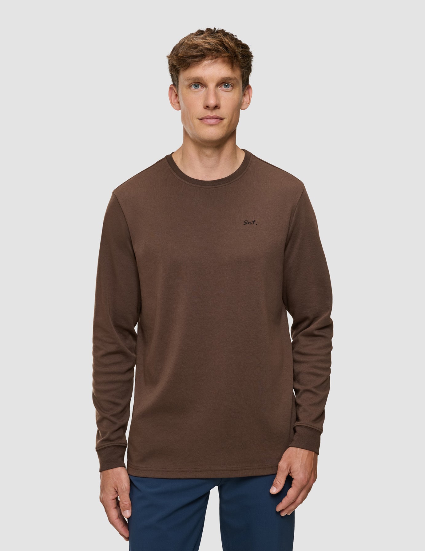 Lightweight Crewneck Saddle Brown