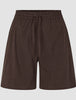 Linen Set Espresso Long Sleeved Shirt & Relaxed Shorts
