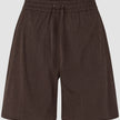 Linen Set Espresso Long Sleeved Shirt & Relaxed Shorts