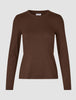 Women Rib T-shirt Long Sleeve Espresso