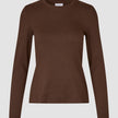 Women Rib T-shirt Long Sleeve Espresso