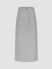 Essential Maxi Skirt Light Grey Pinstriped