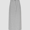 Essential Maxi Skirt Light Grey Pinstriped