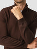 Premium Merino Half Zip Espresso