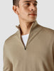 Premium Merino Half Zip Sahara