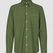 Refined Linen Long Sleeve Shirt Clover Green