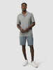 Refined Linen Bowling Short Sleeve Shirt Stone Grey