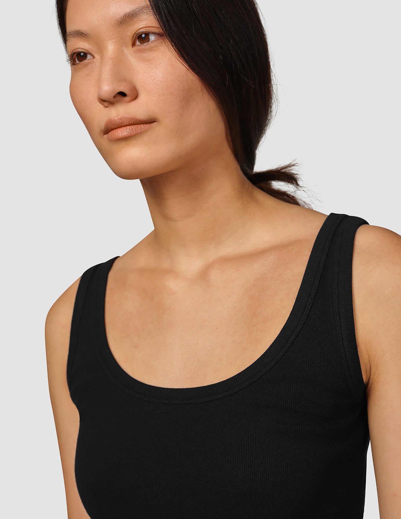 Rib Tank Top Black