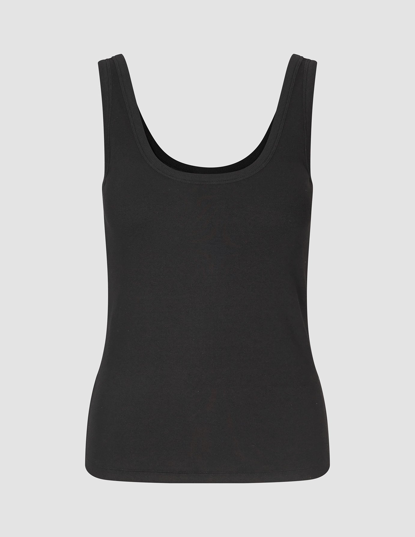 Rib Tank Top Black