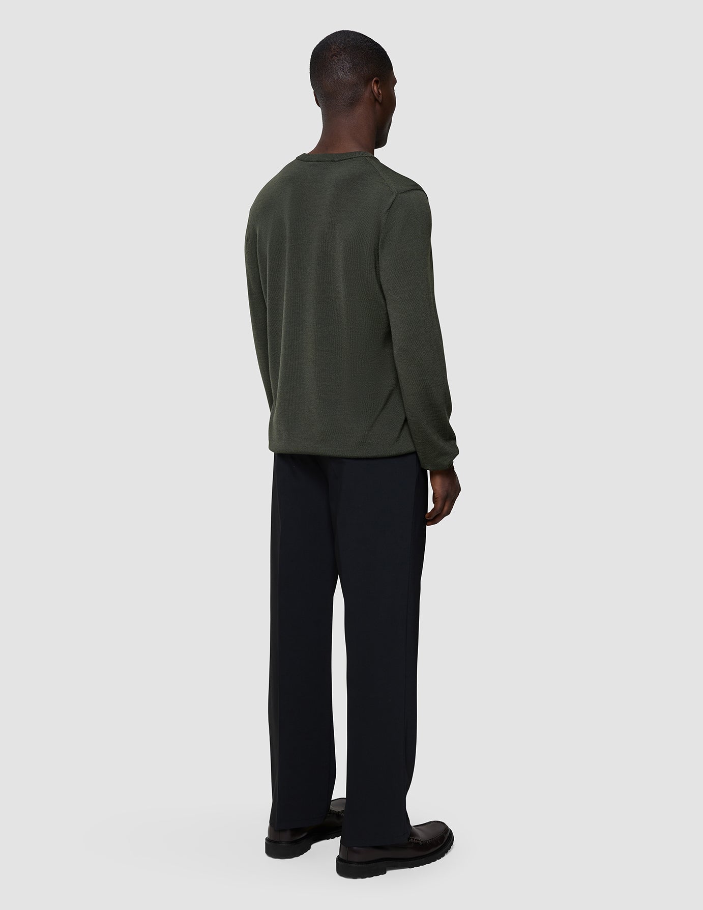 Seamless Premium Merino Knit Crewneck Green Night