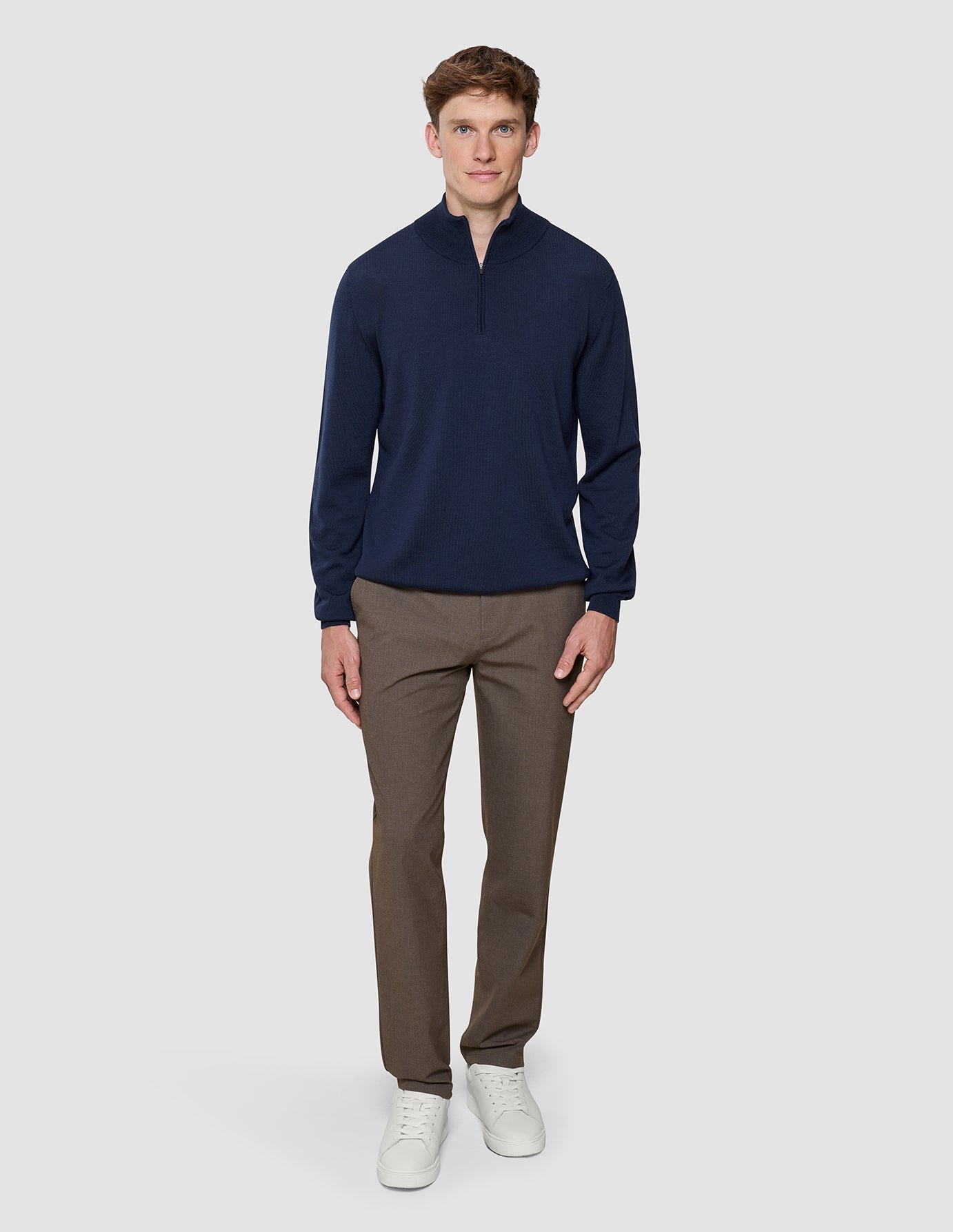 Seamless Premium Merino Knit Half Zip Dark Navy