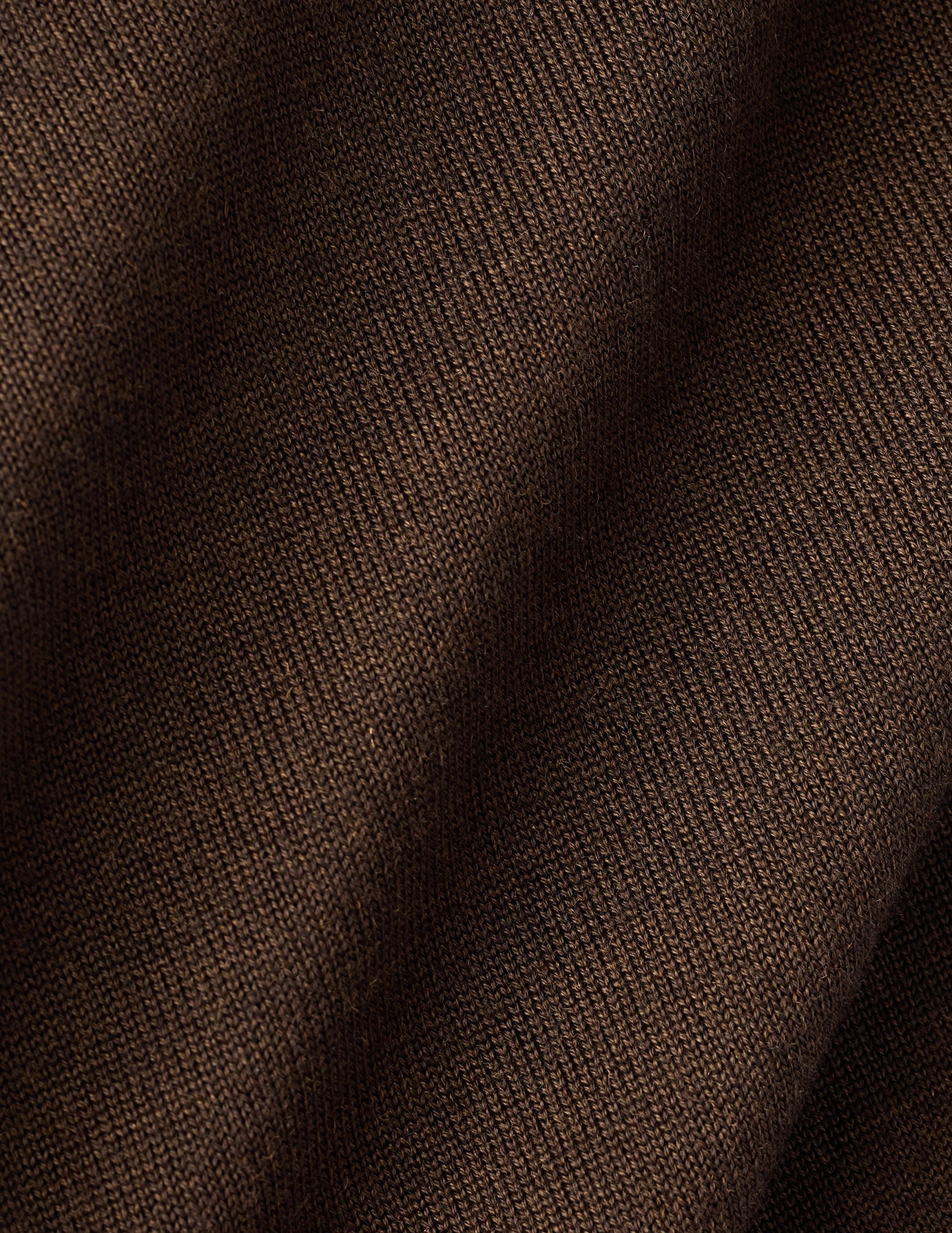 Seamless Premium Merino Knit Half Zip Saddle Brown