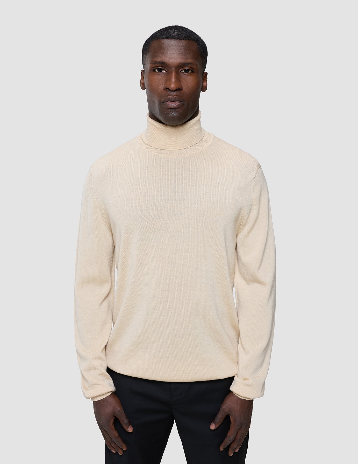 Seamless Premium Merino Knit Turtleneck Birchwood