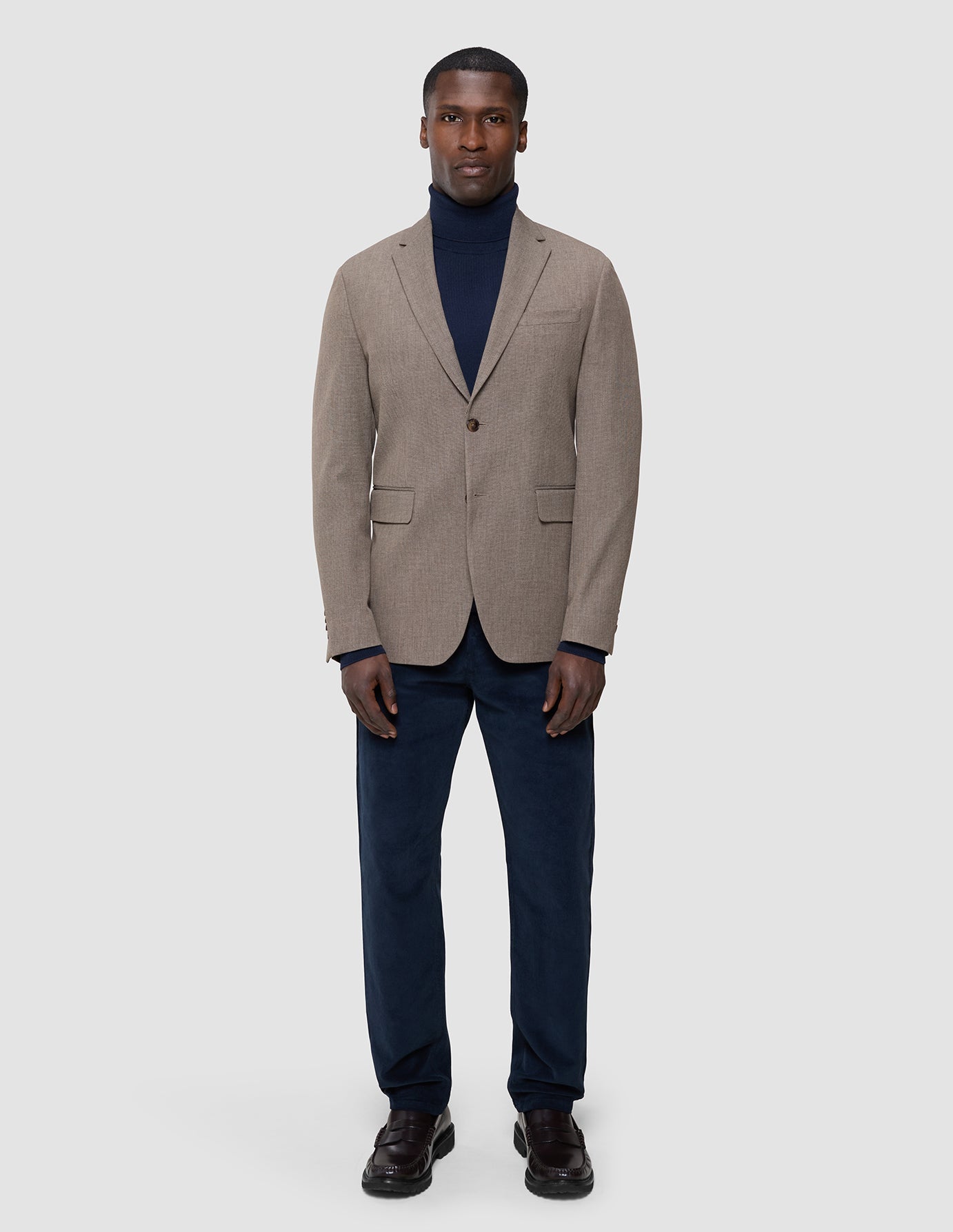 Seamless Premium Merino Knit Turtleneck Dark Navy